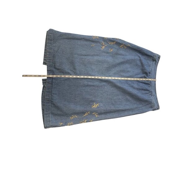 Vintage Denim A-Line Skirt With Embroidered Maxi Plus 14 - Picture 8 of 8